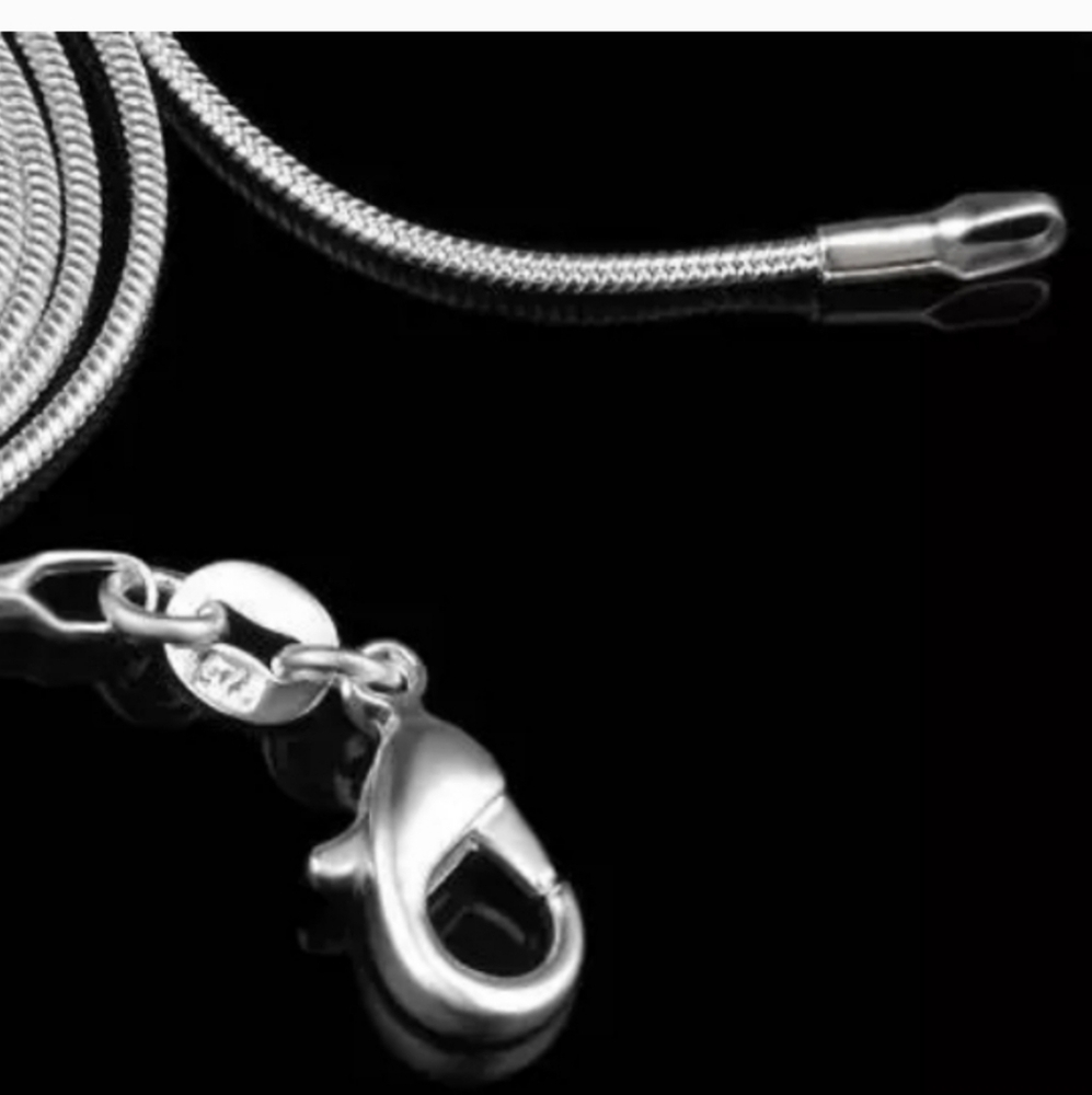 18" 1mm Snake Chain Necklace Plated 925 Sterling Silver Unisex Jewelery - Picture 4 of 5
